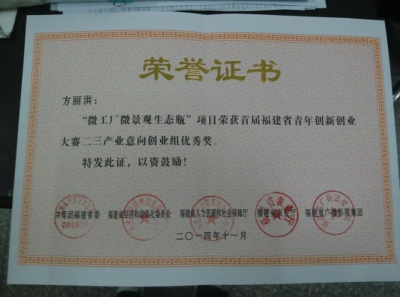 图30 学姐的获奖作品(微景观生态瓶)-福建省青年创新创业奖_调整大小.jpg